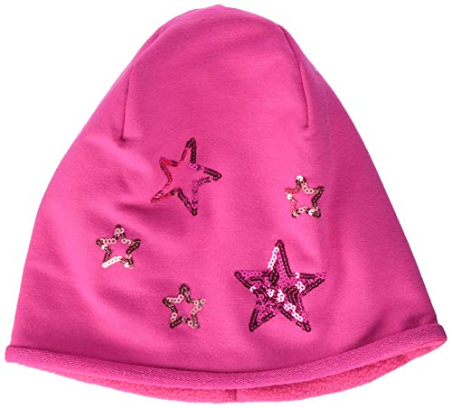 maximo Baby-Mädchen 83503-867400, Beanie, Jersey mit Futter, Sterne Mütze, Pink (Dunkelpink 57), 49/51 von maximo