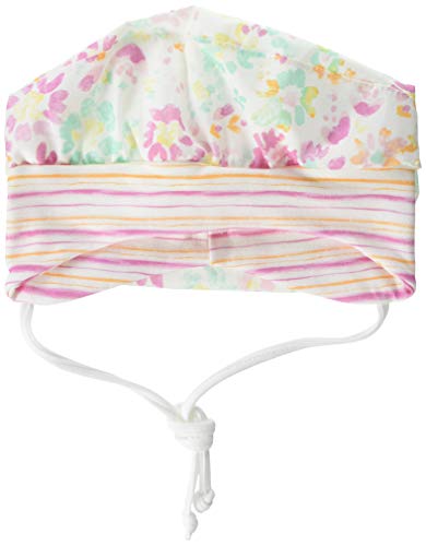 maximo Baby-Mädchen Kopftuchmütze Mütze, Mehrfarbig (Minth-Pink-Blumen 28), 45 von maximo