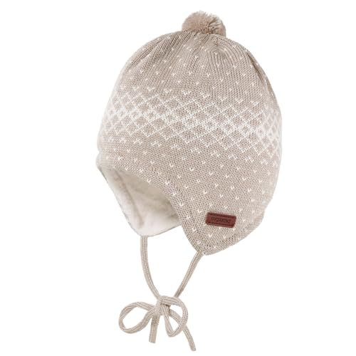 maximo Baby-Mütze, Pünktchenjacquard ausgenäht, Teddyfutter Made in Germany von maximo