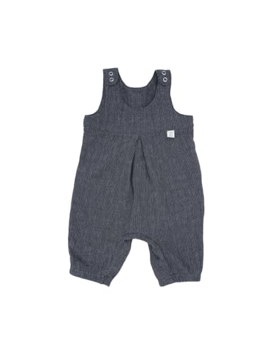 maximo GOTS BABY BOY-Overall Musselinstoff Made in Germany 62/-68 anthrazit-weiß-streifen von maximo