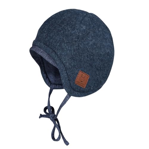 maximo GOTS Baby-Mütze,Wollfleece kbT Jerseyfutter KBA, Bindeband Made in Germany Wollfleece von maximo