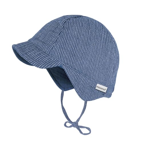 maximo GOTS Baby-Schildmütze Musselinstoff, Bindeband, Futter, UV Musselin von maximo