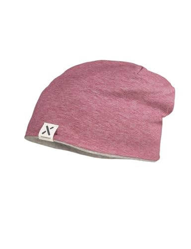 maximo GOTS Kids-Beanie, Middle Ringeljersey, Futter, Label Made in Germany 51 Rosso/hellbraunmeliert von maximo