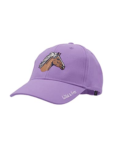 maximo GOTS Kids Girl-Cap Horse wild and Free, Metallverschluß 49/-51 digital Lavendel von maximo