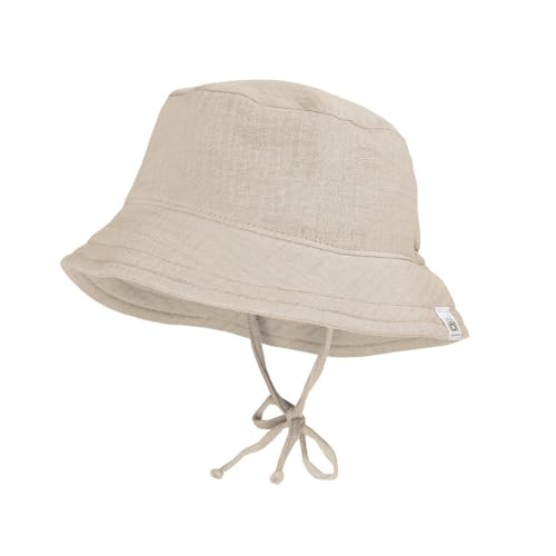 maximo GOTS Kids Bucket Baumwollhut Sommerhut Sonnenhut Strandhut Fischerhut Kinderhut (49 cm - beige) von maximo