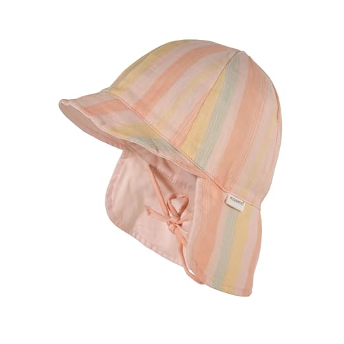 maximo GOTS MINI-Schildmütze,Musselin Nackenschutz, Bindeband, Futter, UV Musselin von maximo