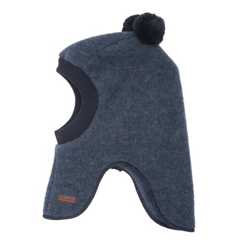 maximo Soft Wool GOTS Kinder Schlupfmütze Kindermütze Wintermütze Wollmütze Strickmütze - Made in Germany mit Futter Winter Herbst-Winter - 47 cm blau von maximo