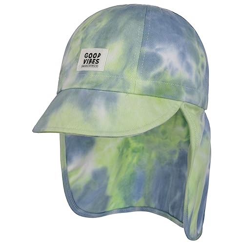 maximo Good Vibes Kindercap mit Nackenschutz Cap Basecap Baseballcap Sonnencap (49 cm - grün-blau) von maximo