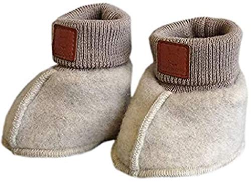 maximo Gots Baby Schuh Wollfleece Größe: 3M Farbe: weiß/original von maximo