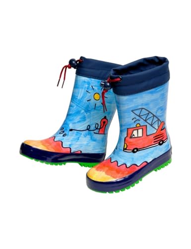 maximo Gummistiefel Feuerwehr Jerseyfutter, Fotoprint, Stulpe 31 navy/rot von maximo