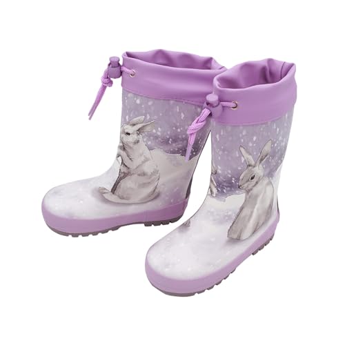 maximo Babygummistiefel, Kindergummistiefel, Gummistiefel, Regenstiefel, Mädchen, Schneehase, Lilas, Reflex, Winterfutter, Stulpe (Lilas, EU Schuhgrößensystem, Kleinkind, Damen, Numerisch, M, 23) von maximo