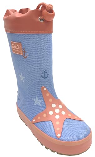 maximo Gummistiefel aus Naturkautschuk mit Stulpe v Muster Wahl (8480 Seestern, EU Schuhgrößensystem, Grundschulkind, Numerisch, M, 25) von maximo