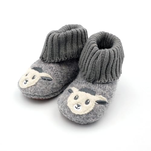 maximo Hüttenschuhe Schaf Anti-Rutsch-Sohle, Strickbund Wollfleece von maximo