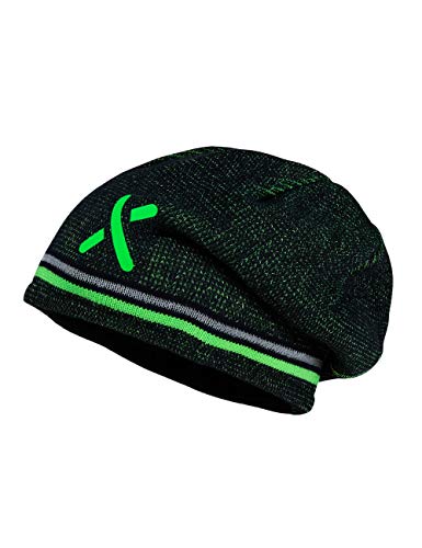 maximo Jungen Beanie-Mütze, DKL.Marine/neongrün, 51 von maximo