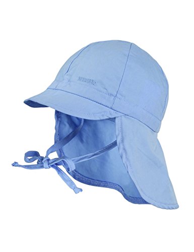 maximo Jungen Mütze Nackenschutz mit Schild, UPF 15, Gr. 47, Blau (babyblau 61) von maximo