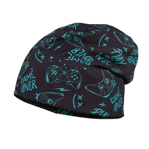 maximo Kids-Beanie, Jersey Bedruckt UV 50 Made in Germany 53 Night-Mineral Blue-Game Over von maximo