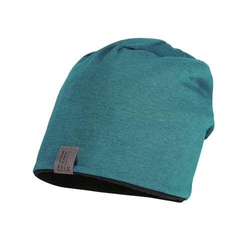 maximo Kids-Beanie, Jersey-Melange Reflex, gerautes Jerseyfutter Made in Germany Baumwolljersey von maximo