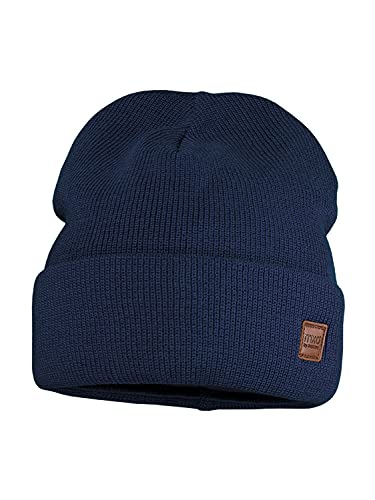 maximo Kids-Beanie, Umschlag Perlfang, Jerseyfutter Made in Germany 57 Navy von maximo
