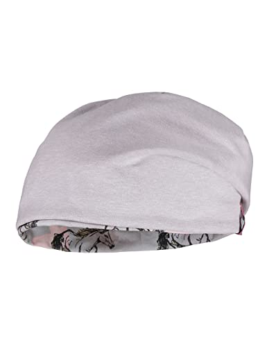 maximo Kids-Beanie Reversible Jersey Bedruckt, UV 50 Made in Germany Reversible 53 silbermel./grau-schwarz Pferd von maximo