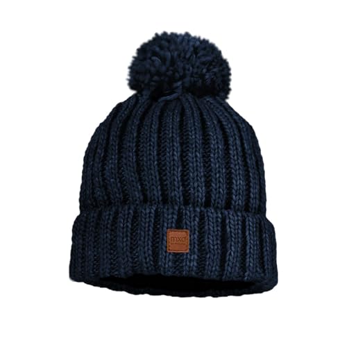 maximo Kids-Mütze, Rippe, Pompon Fleecefutter Made in Germany von maximo