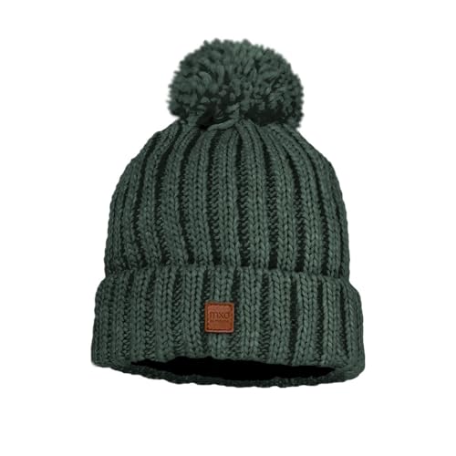 maximo Kids-Mütze, Rippe, Pompon Fleecefutter Made in Germany von maximo