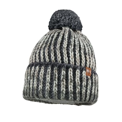 maximo Kids-Mütze, Umschlag Pompon, Fleecestreifen, Futter Made in Europe von maximo