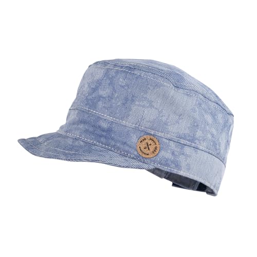 maximo Denim Kids Cap Armycap Jeanscap Denimcap Kindercap Kinder - Made in Germany mit Schirm, Futter, Klettverschluss Sommer Frühling-Sommer - 53 cm Denim von maximo