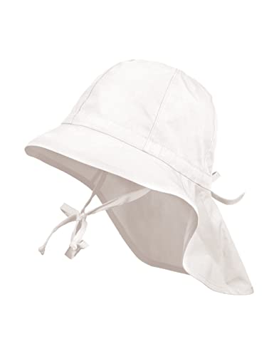 maximo Mini Girl-Hut, Popeline Nackenschutz, Tunnelzug, Bindeband 49 weiß von maximo