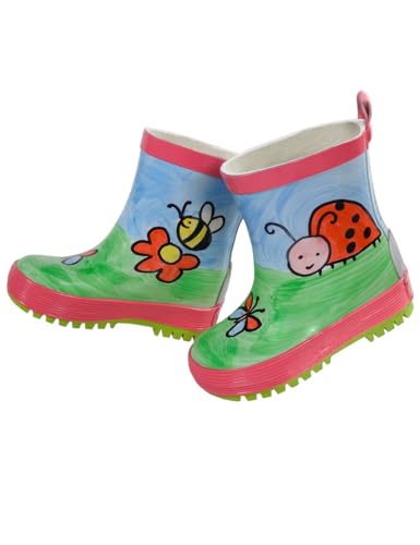 maximo Kindergummistiefel Käfer Reflex 3M, Fotoprint 23 pink rose/frisches grün von maximo