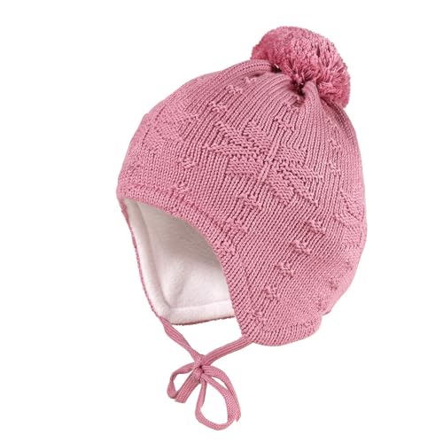 maximo MINI-Mütze ausgenäht, Futter Struktur Norwegerstern, großes Pompon Made in Germany von maximo