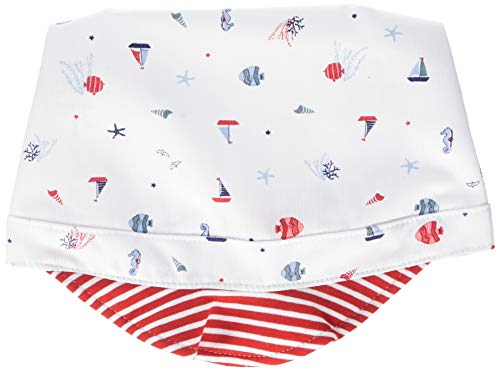maximo Mädchen Kopftuch mit Schild Mütze, Mehrfarbig (Weiss-Cerulean-Meerestiere 17), 51 von maximo
