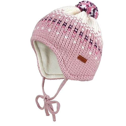 maximo Mädchen Mütze mit Bommel und Bindeband 35574 2918 in rosa, Kleidergröße:47, Farbe:rosa von maximo
