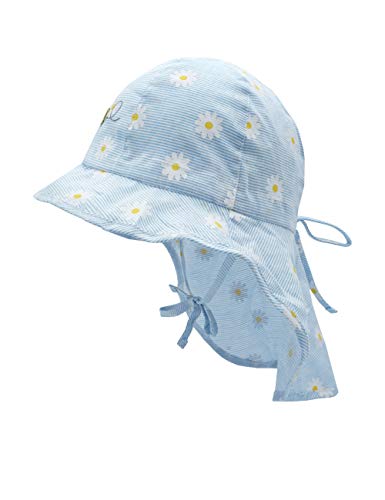 maximo Mädchen Nackenschutz Sonnenhut, weiß/Cerulean, 49 von maximo