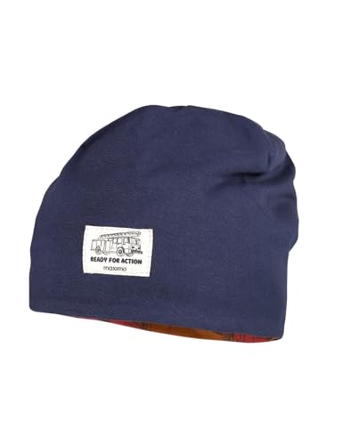 maximo Mini Boy-Beanie, fire Engine Reversible Reversible 51/-53 Cinnamon/Navy von maximo