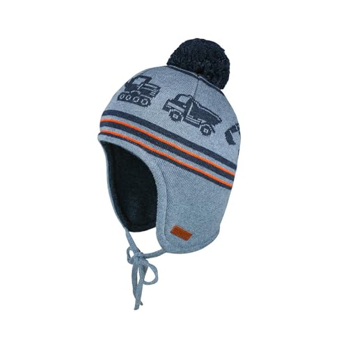 maximo Trucks Kindermütze Bommelmütze Wintermütze (49 cm - grau) von maximo