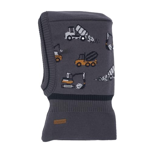 maximo Kinder-Sturmhaube, Graphit oder Graphitblau, Baufahrzeug-Motiv, doppelwandig gefüttert, Made in Germany (DE/NL/SE/PL, Numerisch, 49, Graphit) von maximo