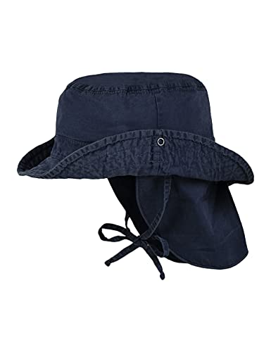 maximo Mini-Cowboyhut, Waschoptik abknöpfbarer Nackenschutz, Bindeband Made in Germany 55 Navy von maximo