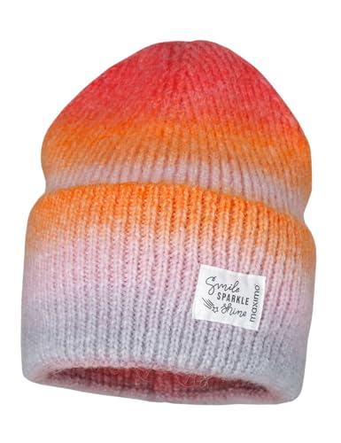 maximo Mini Girl-Beanie, Umschlag 49/-51 apricot/hellgrau von maximo