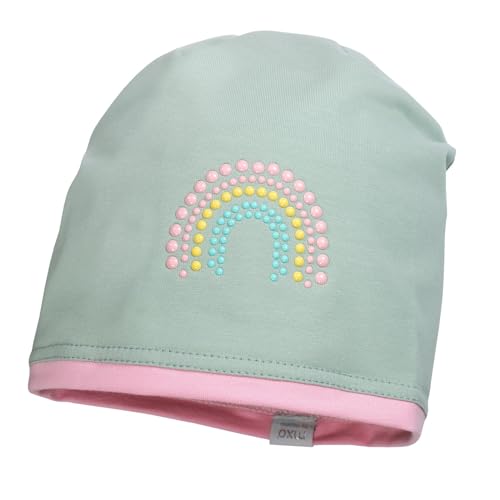 maximo Mini Girl-Beanie Middle, Kontrastrand, Jersey Uni, Deko Made in Germany 55 Mineral von maximo