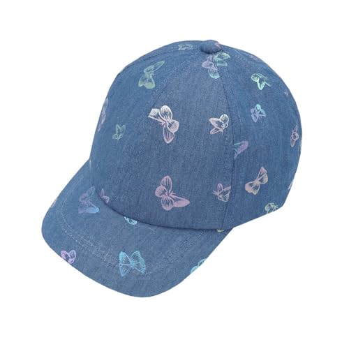 maximo Delicate Butterflies Kids Cap Basecap Baseballcap Sommercap Kindercap (47-49 cm - Denim) von maximo