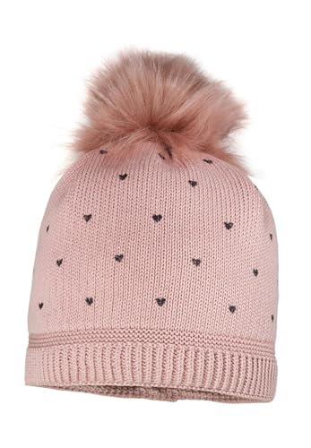 maximo Mini Girl-Mütze Heart,Pompon Futter Made in Europe 49 Rose tan von maximo