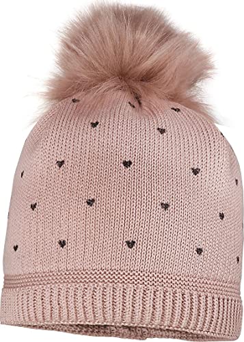 maximo Mini Girl-Mütze Heart,Pompon Futter Made in Europe 55 Rose tan von maximo