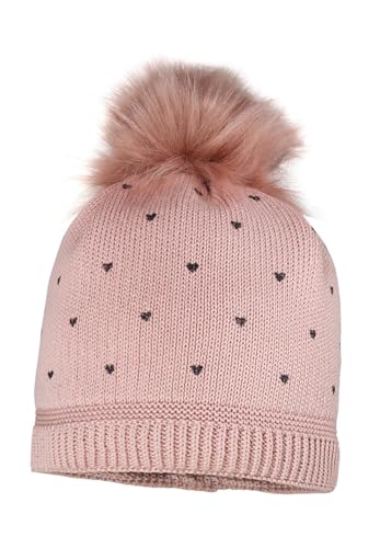 maximo Mini Girl-Mütze Heart,Pompon Futter Made in Europe 53 Rose tan von maximo