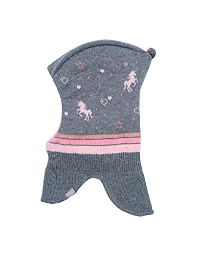 maximo Mini-Girl Schlupfmütze, Sturmhaube Einhorn, mittelgraumeliert, Windstopper, Gr. 55 von maximo