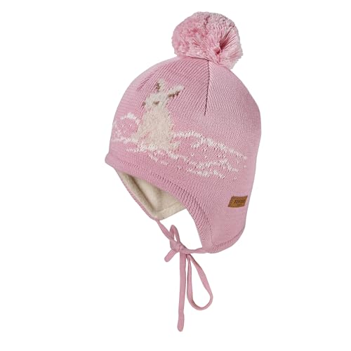 maximo MINI-Mütze, ausgenäht Jacquard Schneehase, Teddyfutter Made in Germany von maximo