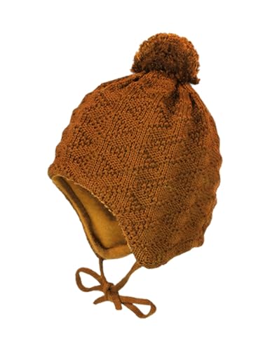 maximo Mini-Mütze Struktur ausgenäht Pompon Made in Germany Merino von maximo