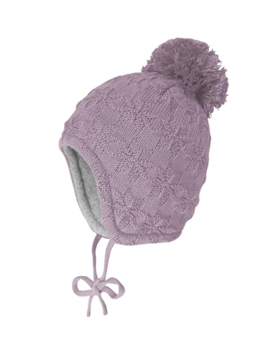 maximo Mini-Mütze ausgenäht Struktur Norwegerstern, großes Pompon Made in Germany von maximo