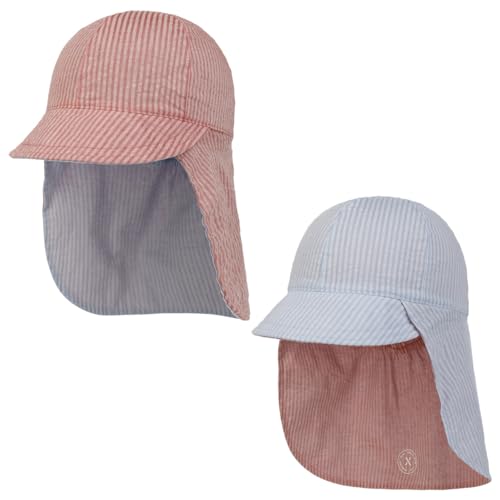 maximo Twotone Stripes Kids Wendecap Wendemütze Sommercap (51 cm - rot) von maximo