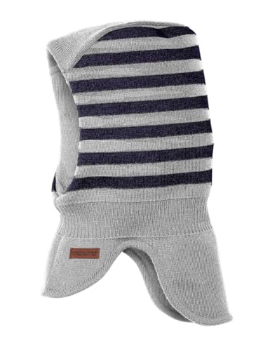 maximo Mini-Schlupfmütze, Windstopper 2-farb-Ringel Made in Germany 55 Graumeliert/Marine von maximo