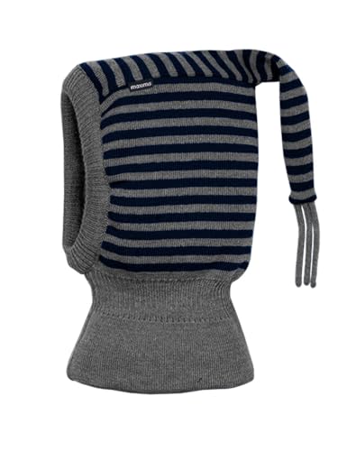 maximo Mini-Schlupfmütze, Zipfel Strick, Ringel, doppelt Made in Germany 55 Graumeliert/Marine von maximo